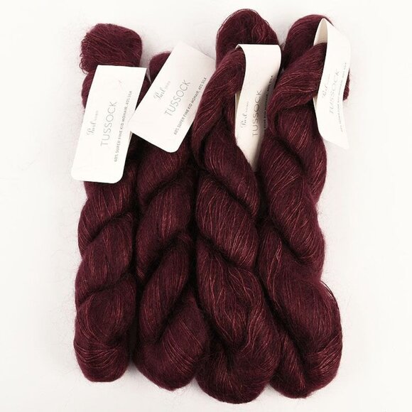 Purl Soho Tussock Yarn 4 Skeins Super Fine Kid Mohair Silk Ripe Boysenberry